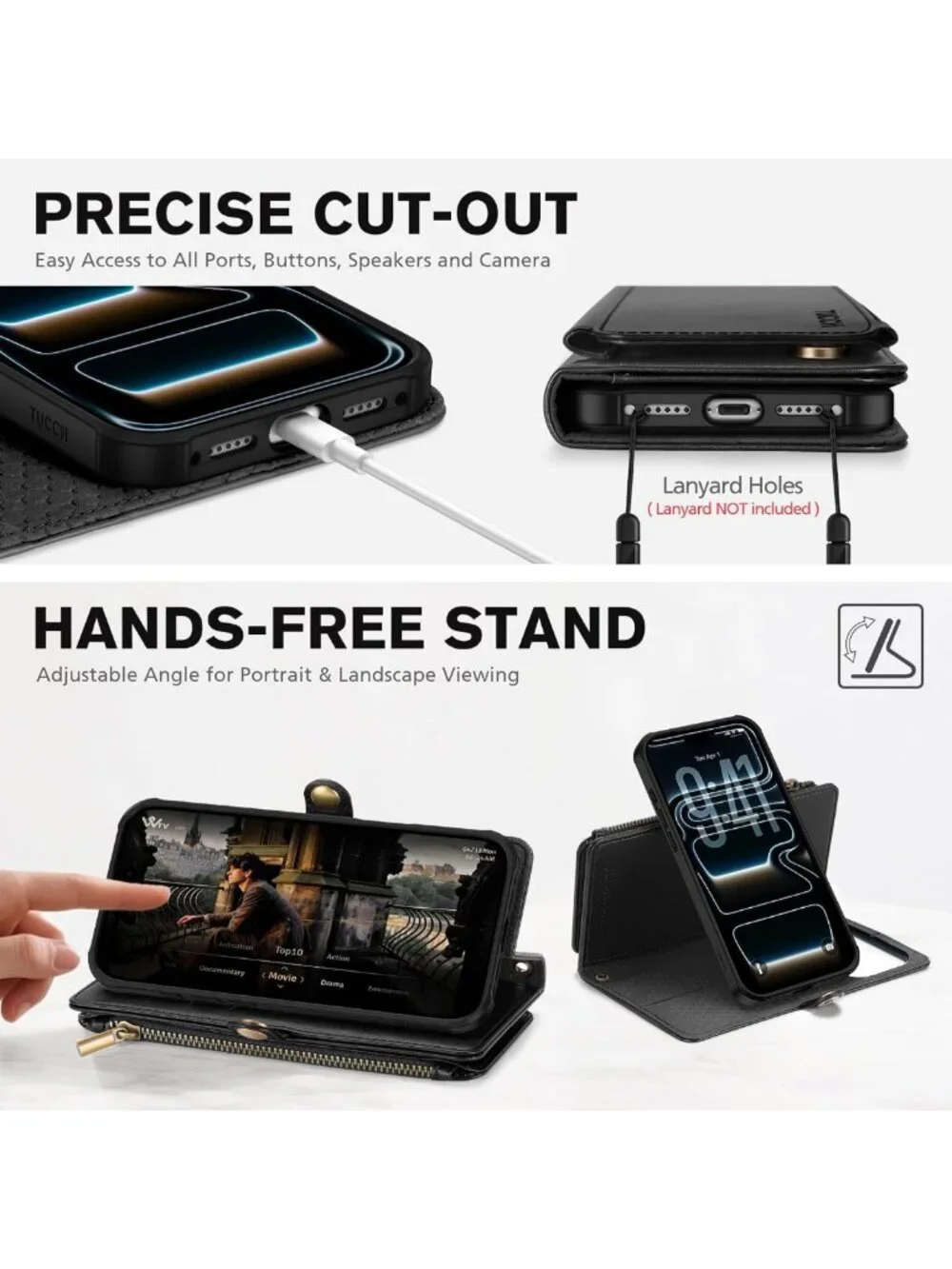 Stylish Crossbody Wallet Case for iPhone 17 Pro Max, Detachable & Functional